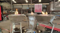 600mm Größe Fabrik Direkt verkauf Fernbedienung Gas verbrennung Edelstahl Wasser Feuerstelle