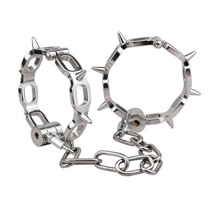 Tendance <span class=keywords><strong>2026</strong></span> : Menottes de cheville en métal à pointes avec chaînes et clé pour couples, jeu sensoriel esclave, dispositif de fétichisme BDSM - Product Image 4