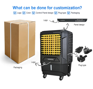 Ventilateur rafraîchisseur d'air industriel portable 25000 cmh, grand refroidisseur d'eau évaporatif mobile avec ventilateurs de refroidissement à alimentation CA - Product Image 5