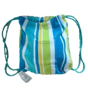 Bolsa/mochila de toalla de playa plegable 100% algodón