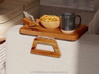 Mesa Auxiliar Rectangular Moderna de Madera para Sofá, Plegable, Tallada, Fácil de Limpiar, para Sala de Estar