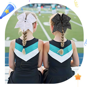 7 Inch Wholesale Elastic <strong>Hair</strong> <strong>Band</strong> OEM/ODM Customized Logo <strong>Hair</strong> Bows <strong>Girls</strong> Ponytail Holder Cheer Bows - Product Image 4