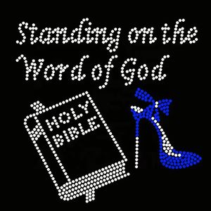 Motivo de transferencia de diseño de diamantes de imitación de <span class=keywords><strong>la</strong></span> <span class=keywords><strong>Palabra</strong></span> de Dios, motivo de transferencia de calor de diamantes de imitación cristianos religiosos para camiseta - Product Image 4