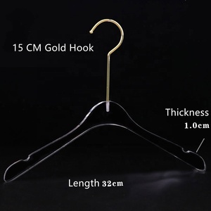 Sang Trọng Trong Suốt Acrylic Trẻ Em Quần Áo Móc Vàng Bạc 10Cm 15Cm Móc Duy Nhất Lớp Áo Hiển Thị Cho Quần Áo Cửa Hàng Tường - Product Image 4