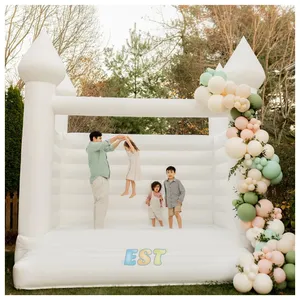 10ft Commercial grade adults wedding white bounce house white jumping castle with blower for outdoor wedding parties