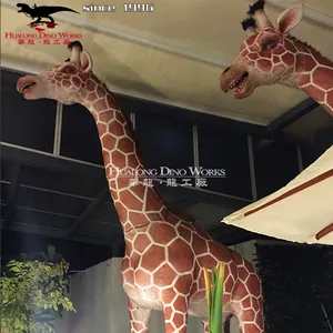 Parque temático de alta simulação girafa modelo animal animatrônico