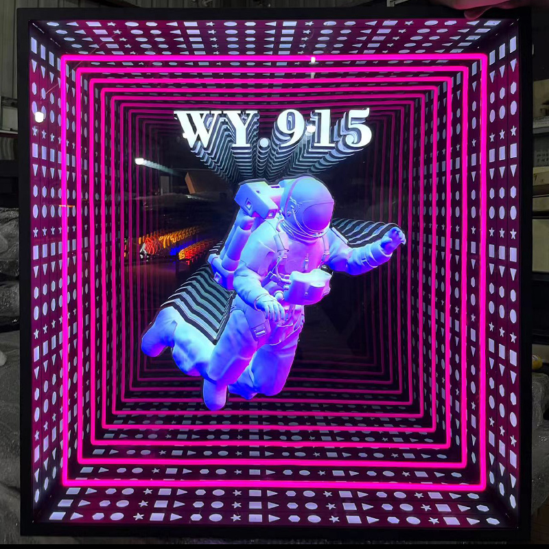 Abyss Mirror Thousand-Layer Billboard LED Light Box Custom Luminous Neon Light for Internet Celebrity Background Advertising