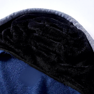 Men Hooded Zip-Up Regular Fit Solid Color Casual Knitted Polyester Cotton FRENCH TERRY Autumn Wear - Product Image 2