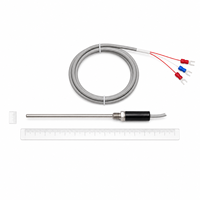 PT100 RTD Temperature Sensor 3 Wire High Precision WZP Stainless Steel Probe Thread Mounted for Industrial Pipeline Water Tank