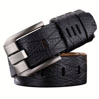 Ceinture en cuir véritable pour homme de haute qualité avec boucle à ardillon en métal vintage à motif crocodile, ceinture de taille en cuir tendance