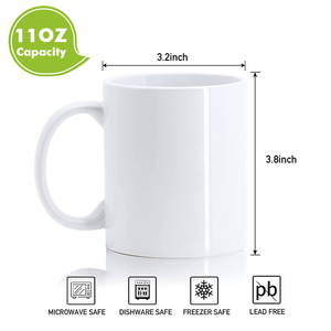 Bán buôn gốm Mug Trắng thăng hoa 11oz Mug tùy chỉnh cup <span class=keywords><strong>v</strong></span>ới logo - Product Image 2