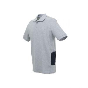 Camisa Piqué de polialgodón gris plateado con cuello (paquete múltiple) de trabajo CAMISETAS Y POLOS DE TRABAJO de 1/2/2" - Product Image 3