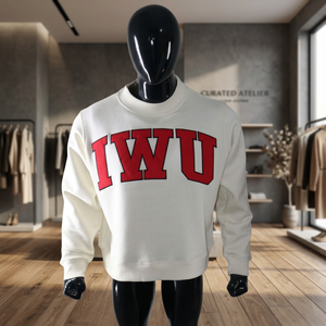 Sweat-shirt à col rond imprimé Iwu pour homme, coupe classique, en coton tricoté, pull décontracté pour l'automne, sweat-shirt oversize à col montant - Product Image 1