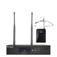 Sinbosen Q-D4 Microphone sans fil professionnel Microphone d'enregistrement de musique avec microphone casque de revers portable