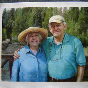 Peinture à l'huile sur toile originale de haute qualité, faite à la main, portrait, art <span class=keywords><strong>original</strong></span>, style impressionniste, peinture à l'huile moderne, <span class=keywords><strong>photo</strong></span> de <span class=keywords><strong>famille</strong></span> - Product Image 1