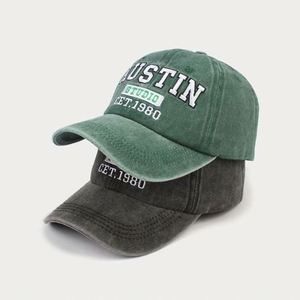 Casquette de baseball vintage pour homme, 6 panneaux, logo brodé 3D, effet délavé, casquette de sport - Product Image 1