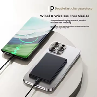 Offre Spéciale – Batterie Externe Promotionnelle Ultra-Mince en ABS avec Logo Personnalisé, Magnétique, Sans Fil, Li-Polymère, 5000 mAh, Affichage LED, Charge Rapide