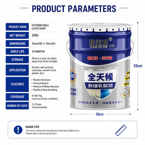 Exterior Emulsion <b>Paint</b> Waterproof Latex Wall <b>Coating</b> Eco Friendly Outdoor Building <b>Paint</b> Crack Resistant Exterior Wall Finish - Product Image 3