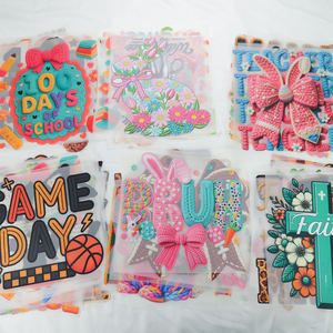 Transferts DTF Prêts à Presser, Effet Pailleté Magique, pour Soins de Santé, Motifs Faux Tricot, Signes du Zodiaque et Juneteenth, Prêts à Transférer - Product Image 2