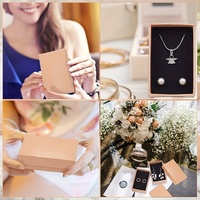Petite Boîte Cadeau Collier Boîte à Bagues Kraft Papier Brun Rectangle Carton Boîtes à Bijoux pour Cadeau Boucle d'Oreille Bracelet Emballage