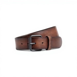 Cinturón Formal de Cuero de Búfalo para Hombre B S International, Hebilla de Acero Vintage, Ecológico, Impermeable, Duradero, 3.8 CM, Múltiples Tallas - Product Image 1