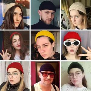 Solid Color Warm Knitted <b>Brimless</b> Unisex Beanie Winter <b>Hat</b> 3D Embroidery Hip Hop Street - Product Image 5