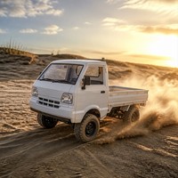Voiture RC 4x4 Mini Pick-up 2,4 GHz Télécommandée Kei Truck Tout-Terrain Blanc ABS+Métal Lumières LED Échelle 1:10 Prête à l'emploi Chargeur Inclus