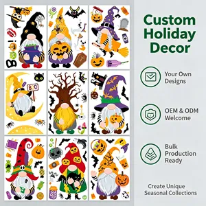 Pegatinas de Dibujos Animados de Gnomos de Halloween, 9 Hojas, 64+ Piezas, Calcomanías de Papel Duraderas para Manualidades y Decoración de Regalos - Product Image 5