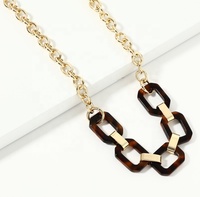 Collier en acétate de tortue, métal de haute qualité avec collier en acétate, collier en résine acrylique pour femmes