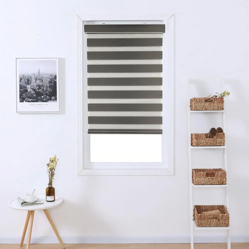 motorized zebra blinds cordless blind polyester fabric for home
