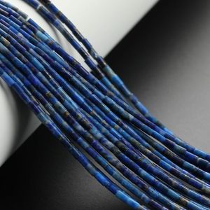 Vente en gros de tubes de 2*4mm en pierre naturelle, perles d'agate jaspe et de quartz, perles cylindriques pour bracelet, fabrication de bijoux - Product Image 1