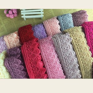 Dentelle brodée soluble dans l'eau de 6 cm de large, tissu pour vêtements, rembourrage, textile de maison, dentelle décorative colorée en polyester français - Product Image 1