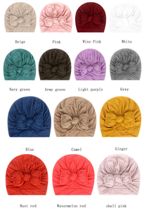 Chapeau mignon <span class=keywords><strong>Turban</strong></span> pré-noué avec nœud Bandeaux en coton pour cheveux Casquette nouée Hijab Turbans Petites filles Enfants Top Noeud Bébé pour enfants - Product Image 2