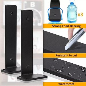 12-Zoll Robuste Lange Schweberegal-Halterungen aus Stahl in Schwarz - Product Image 2