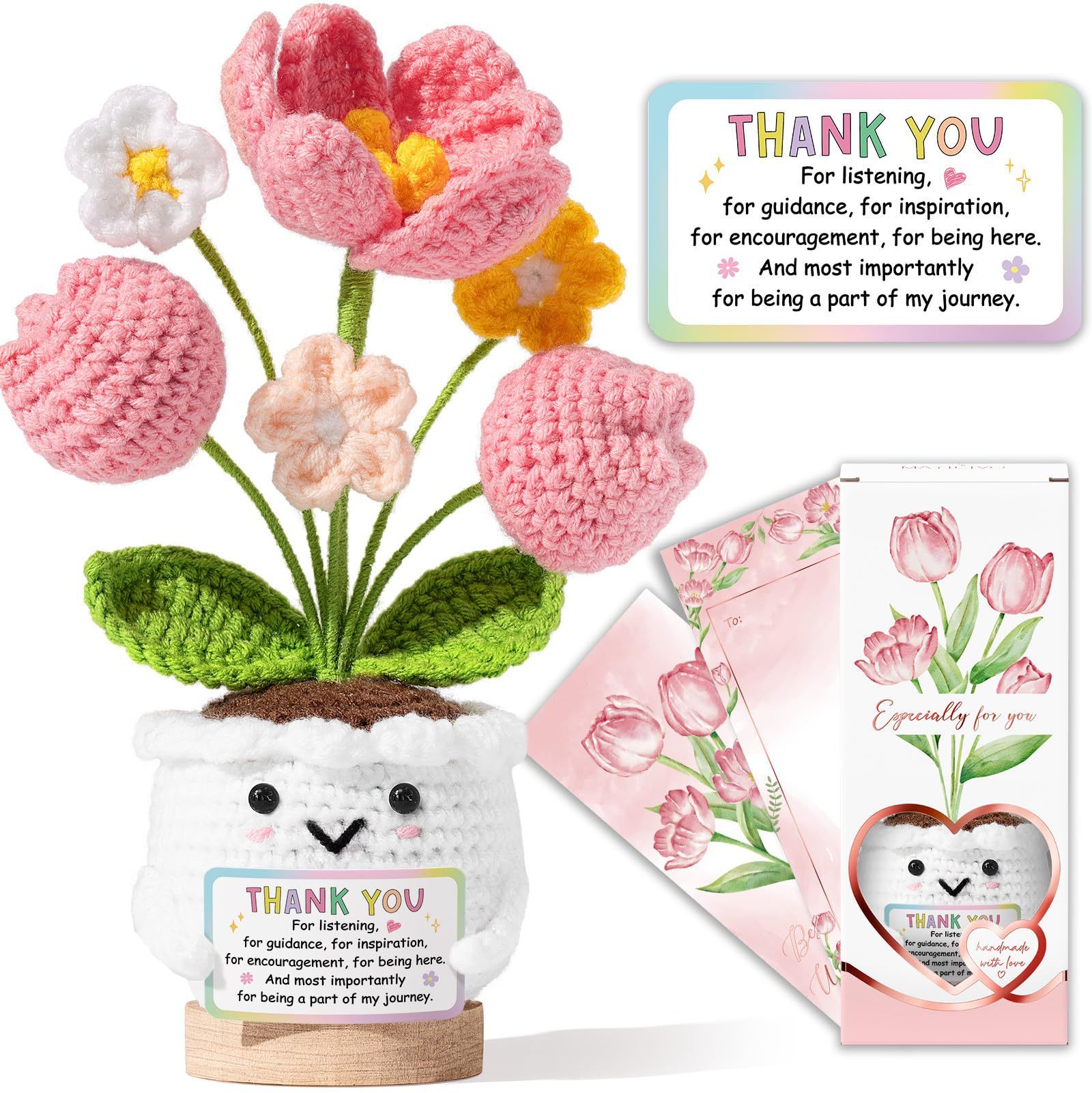 Thank you three little flowers tulip  pink