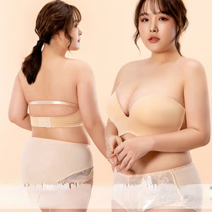 Extra großer Bandeau-BH für Damen Cabrio-Fischknochen-Push-Up-Design Volle Cup-Unterstützung Rutsch fester, sexy, nahtloser <span class=keywords><strong>Plus</strong></span>-<span class=keywords><strong>Size</strong></span>-BH - Product Image 1