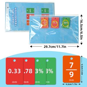 Material didáctico para el aula de escuela primaria en casa: Tabla de porcentaje de doble cara, tabla de decimales y tarjetas manipulativas de fracciones - Product Image 5