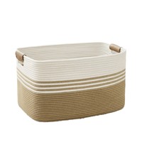 Panier de rangement extra-large en coton tissé de style européen-américain pour chambre à coucher, idéal pour les couettes et le linge sale