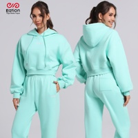 Survêtements pour femmes de haute qualité surdimensionné essentiel survêtement costume tissu doux Streetwear athleisure poids lourd ensemble de vêtements de sport