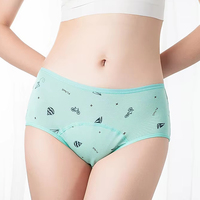 Culottes protectrices absorbantes en viscose à 3 couches, imprimées de jolis dessins animés, brodées, anti-fuites menstruelles, pour adolescentes