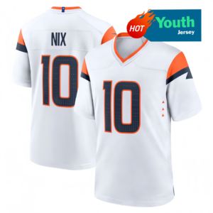 Maglie da Football Americano di Alta Qualità per Giovani e Bambini, Denver 10 Bo Nix 2 Patrick Sultan-II, Cucite - Product Image 2