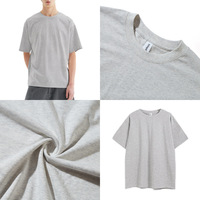 Camiseta de Algodón Grueso de 260g para Hombre, Tejido de Punto, Casual, Lisa, Corte Holgado, Manga Corta, para Deportes y Ocio Juvenil