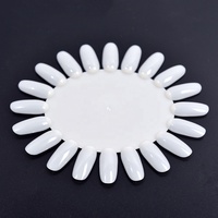 10 pièces/sac Présentoir ovale pour nail art, 20 modèles de présentation, Planche d'entraînement pour faux ongles motif tournesol, Palette de couleurs pour gel, Doigt d'essai en ABS pour vernis