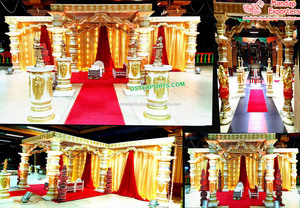 Mandap Triple de FRP Único para Bodas, Exclusivo Mandap de Tres Pilares para Bodas, Mandap Moderno de Tres Pilares para Bodas, Nueva York - Product Image 2