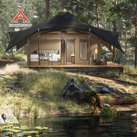 Tente de safari de luxe Kawagebo Kamp (KK) pour 1 à 2 personnes, quatre saisons, en toile imperméable PVDF/PVC, pour hôtel et complexe hôtelier