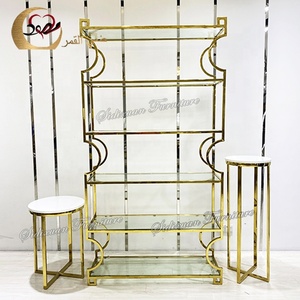 Barra trasera Muebles Barra de acero inoxidable dorado Soporte de estante de exhibición de metal - Product Image 3