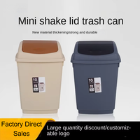 Poubelle carrée à couvercle pivotant de 40 L en plastique, créative, pour la maison, avec motif imprimé DIY et déplacement facile