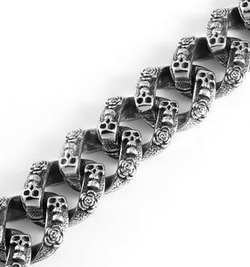 สร้อยข้อมือฮิปฮอปสำหรับผู้ชายสร้อยข้อมือกะโหลกศีรษะ304/316ลิตรสแตนเลส<span class=keywords><strong>2022</strong></span>จากผู้ผลิตจีน - Product Image 4