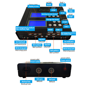 Masseur de pieds électrique à double détoxification ionique avec écran LCD pour <span class=keywords><strong>deux</strong></span> <span class=keywords><strong>personnes</strong></span>, avec ceinture lombaire et contrôle de la minuterie par prise électrique - Product Image 3