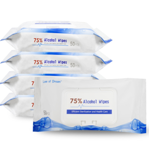 ผ้าเช็ดทำความสะอาดแอลกอฮอล์ <span class=keywords><strong>75</strong></span>% พร้อมโลโก้สั่งทำ - Product Image 1